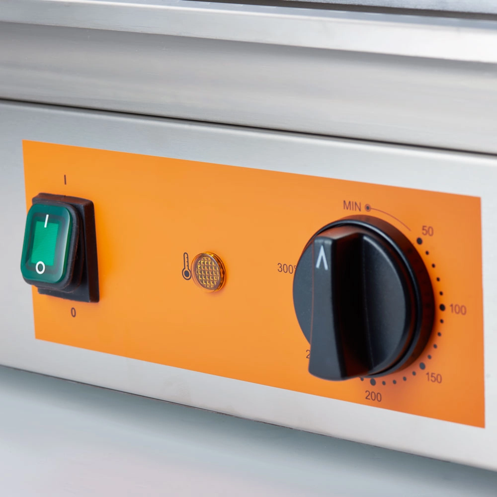 Płyta grillowa 2/3 gładka, 1/3 ryflowana, 3.5 kW, 230 V, 720x460x240 mm | CATERINA, 745104