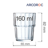 Szklanka niska Ø65 mm, 160 ml | ARCOROC, Norvege