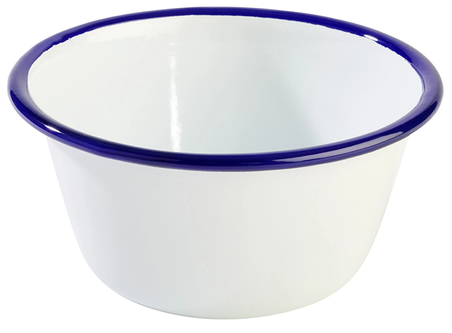 Miska emaliowana 0,5 l biało-niebieska ze stali emaliowanej | APS, Enamelware
