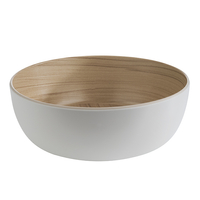 Miska z melaminy 1,8 l, 215x75 mm, biało-brązowa | APS, 84932