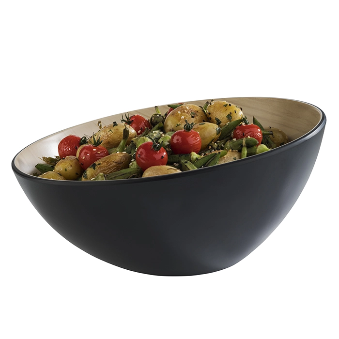 Miska z melaminy 2,6 l, 285x140 mm, czarno-brązowa | APS, 84925