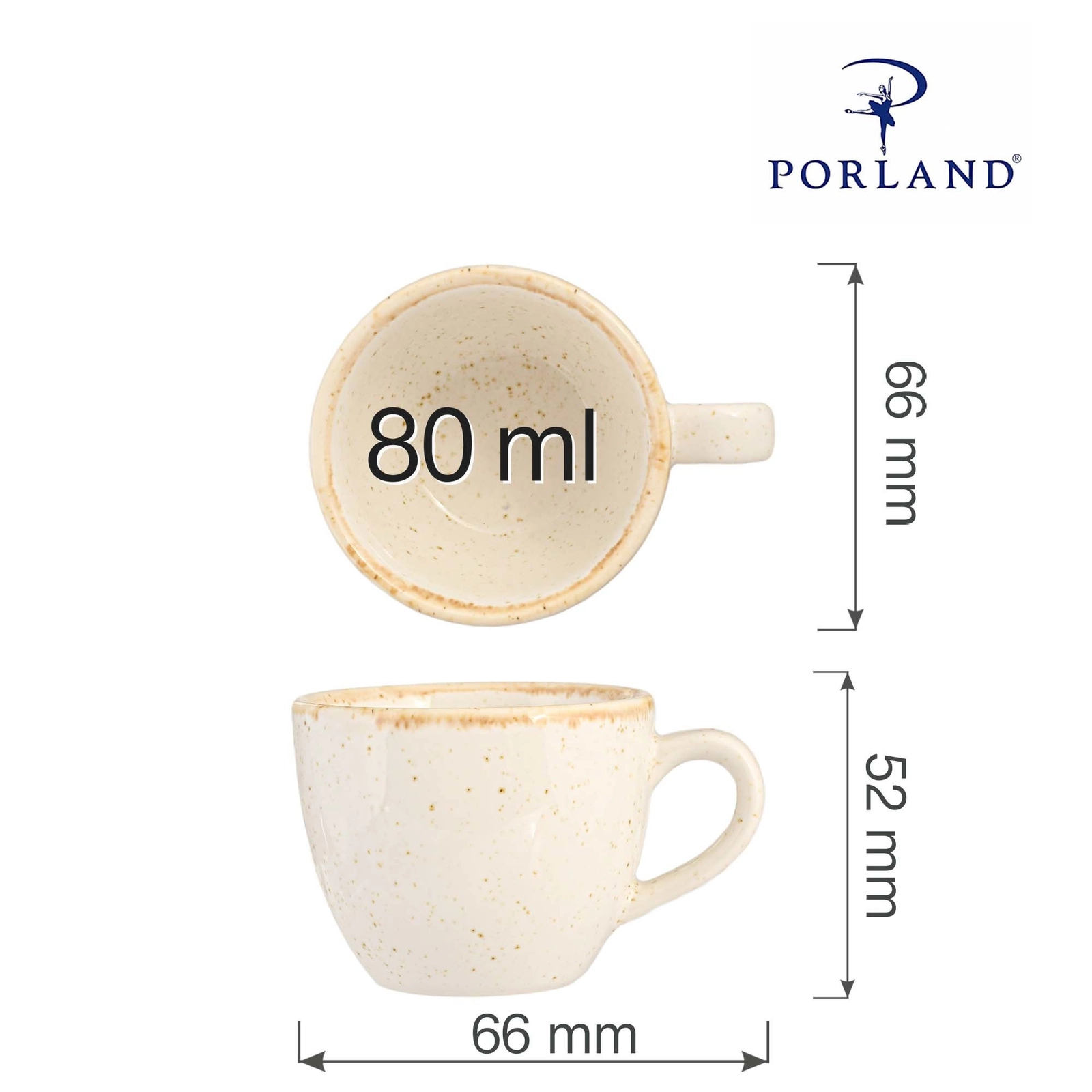 Filiżanka do espresso, 80 ml | PORLAND, Seasons Sand