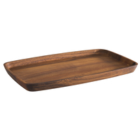 Deska do serwowania 300x180x20 mm, z drewna akacjowego, brązowa | APS, 898