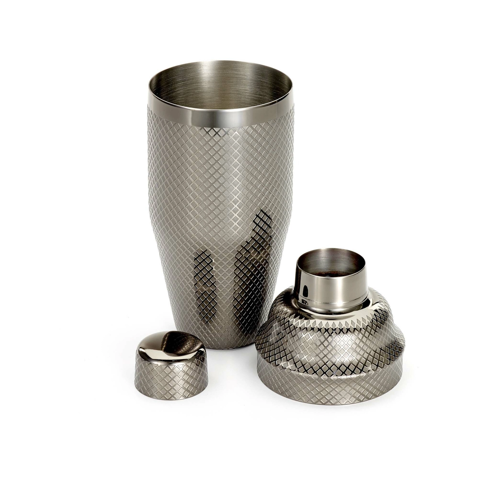 Shaker barmański 3-częściowy w stylu japońskim Diamond Lettice, ze stali nierdzewnej, czarny, 700 ml | BARFLY, Diamond Lettice