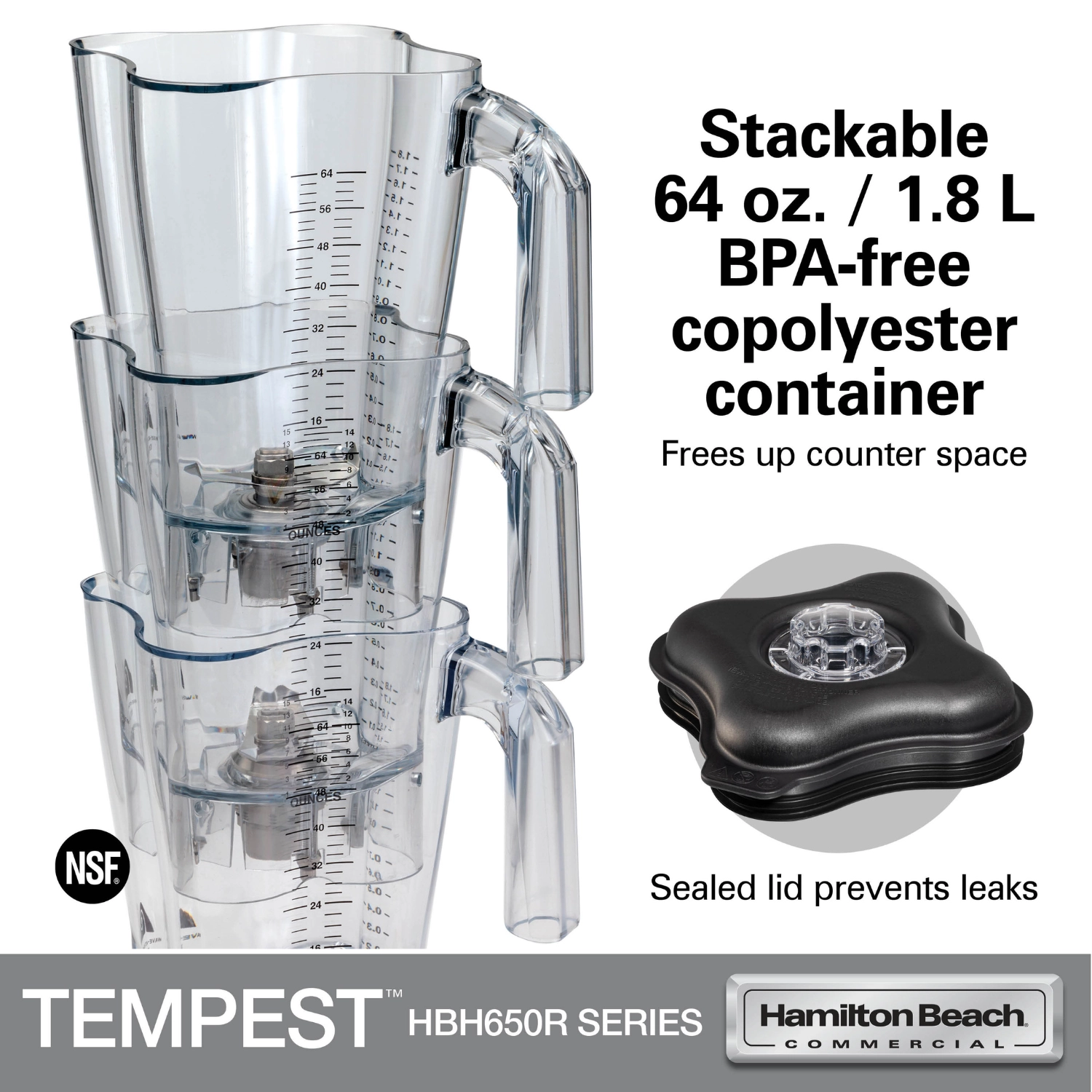 Blender barmański Tempest®, 1,8 l, 1200 W | HAMILTON BEACH COMMERCIAL, HBH650R-CE