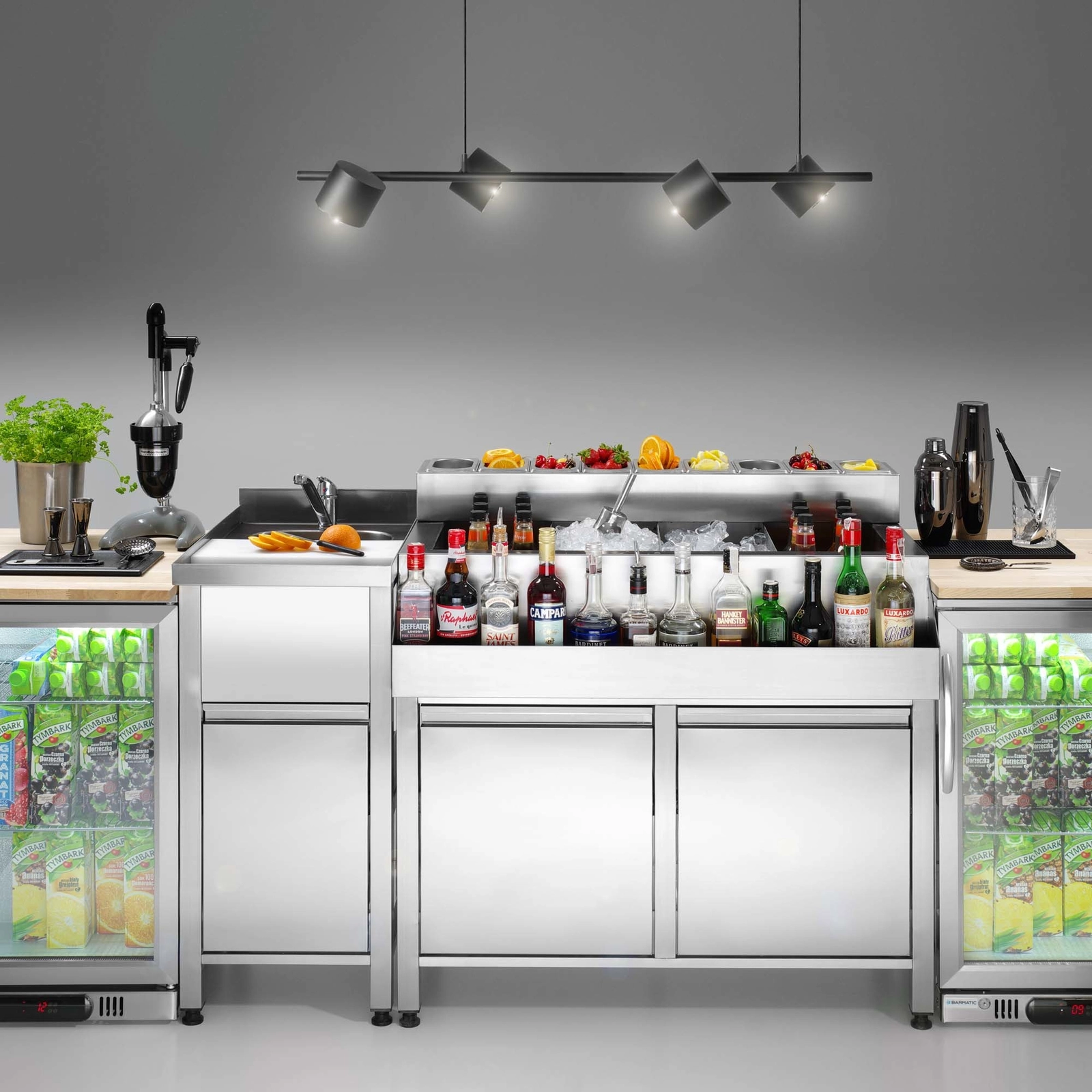 Stół barowy ze stali nierdzewnej, 1000x650x900 mm | BARMATIC, Oxygen