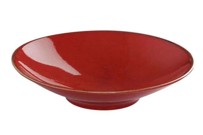 Talerz na stopie z porcelany, czerwony | FINE DINE, Magma