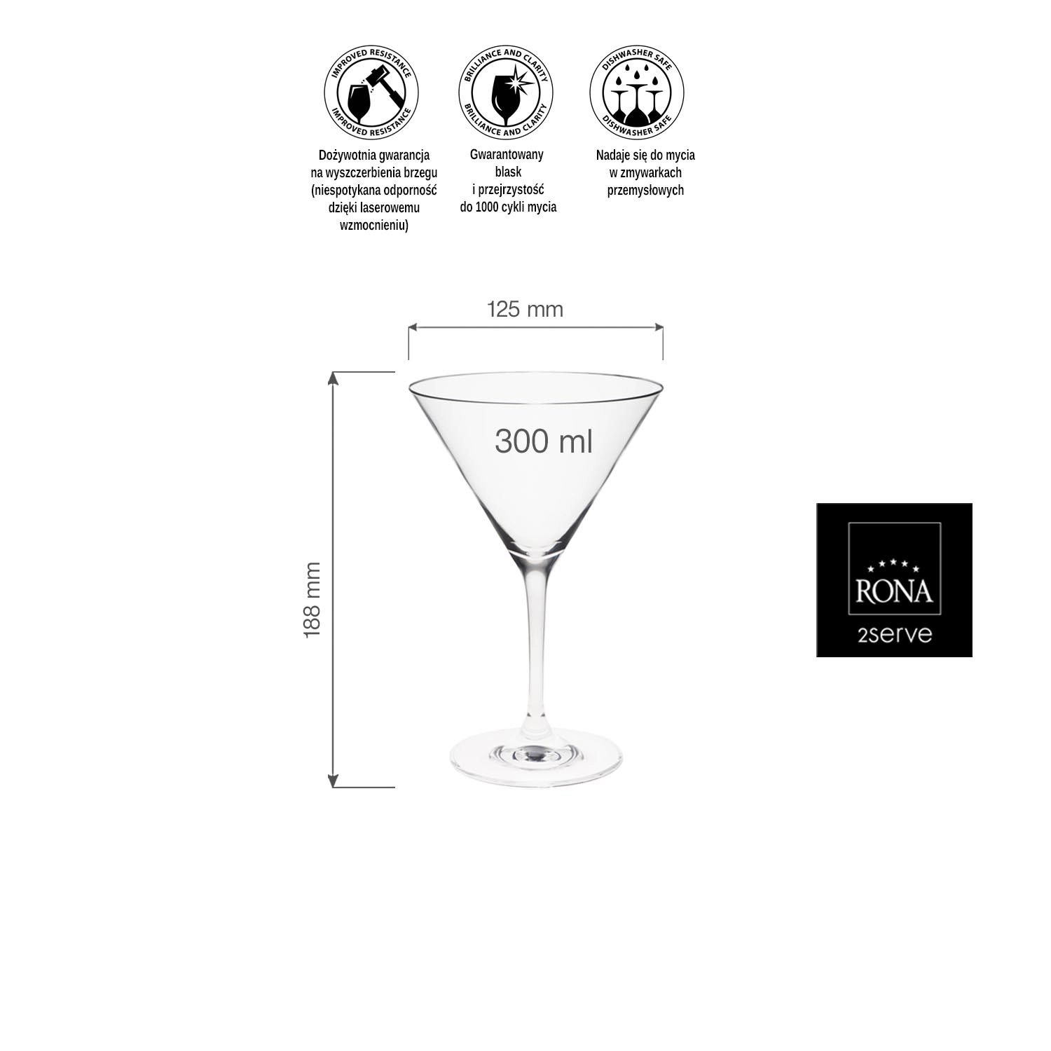 Kieliszek do martini, 300 ml | RONA, Martina/Invitation