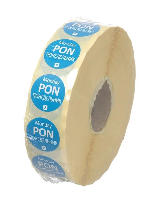 Etykiety Food Safety – jednorazowe, Poniedziałek, 2000 szt., ⌀85x45000mm | HENDI, 850008