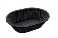 Koszyk owalny 230x170x65 mm z polipropylenu, czarny | APS, Wicker Look