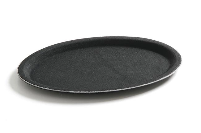 Taca owalna poliestrowa 200x265 mm antypoślizgowa, czarna | HENDI, 508725