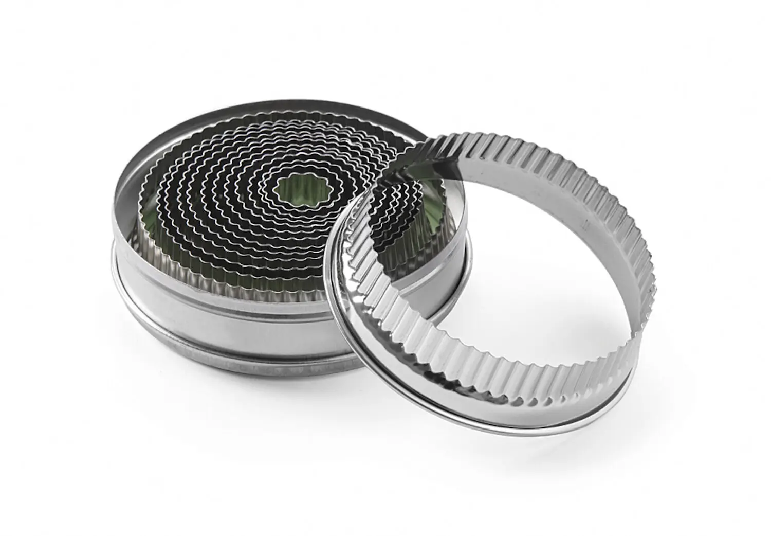 Formy do wycinania okrągłe karbowane, zestaw 14 szt. | HENDI, 674413