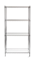 Regał magazynowy 4-półkowy ze stali chromowanej, 910x455x1830 mm | HENDI, 812259