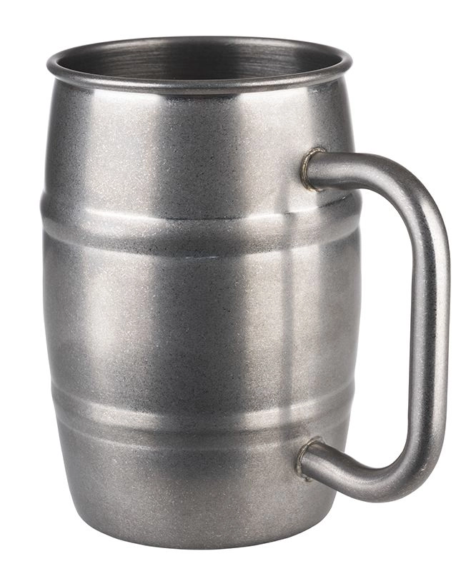 Kufel na piwo ze stali nierdzewnej 0,5 l, stalowy, antyczny | APS, BeerMig
