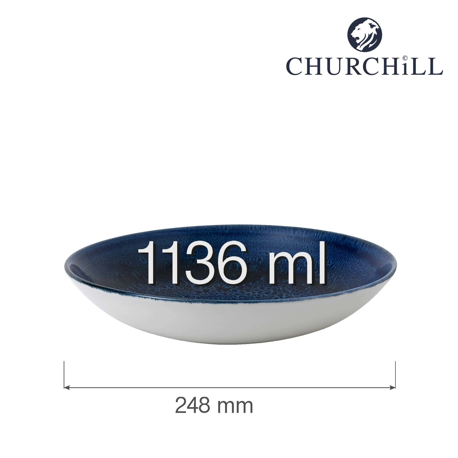Miska coupe, Ø248 mm | CHURCHILL, Stonecast Plume Ultramarine