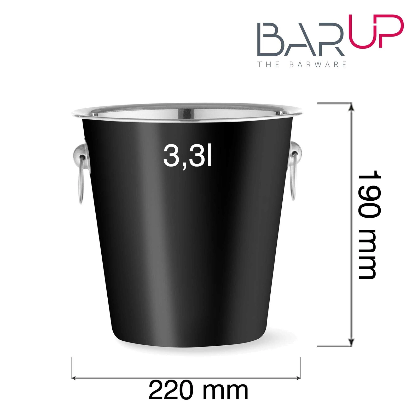 Wiadro do szampana, czarne, Ø220x190 mm, 3,3 l | BARUP, 594049