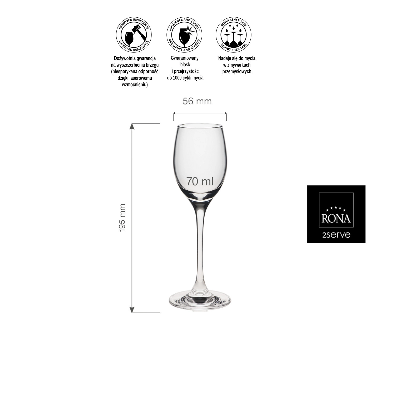 Kieliszek do likieru, 70 ml | RONA, Edition/Invitation