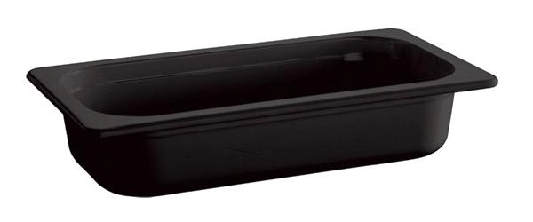 Pojemnik prostokątny z melaminy GN 1/3, 325x176x65 mm, czarny | APS, Ecoline