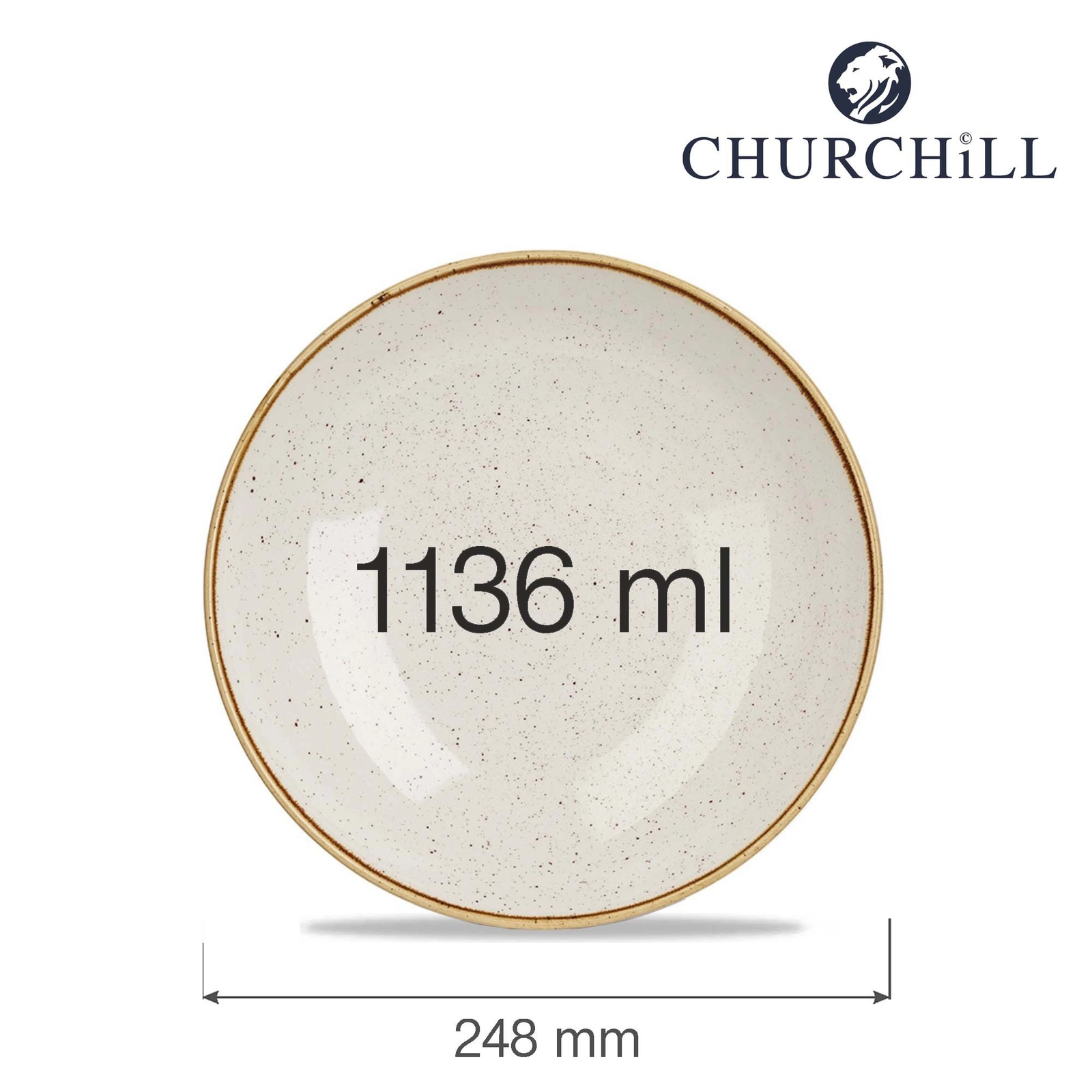 Miska coupe, Ø248 mm, 1136 ml | CHURCHILL, Stonecast Barley White