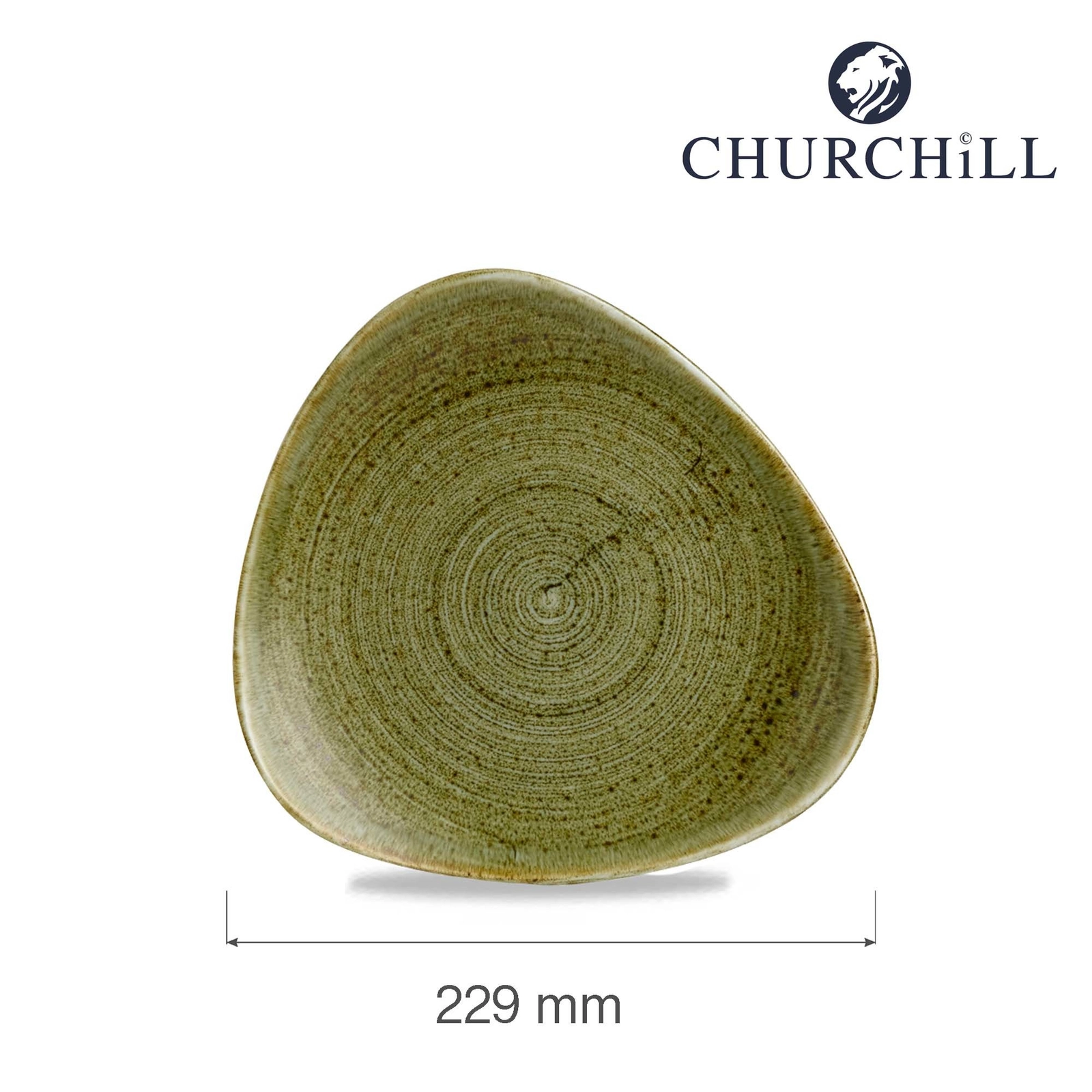 Talerz trójkątny, Ø229 mm | CHURCHILL, Stonecast Plume Green
