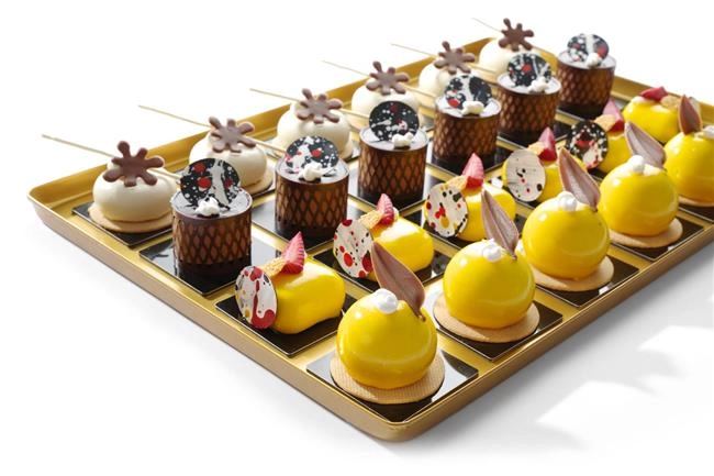 Taca cukiernicza ekspozycyjna, złota, 400x300x20 mm | HENDI, 808566