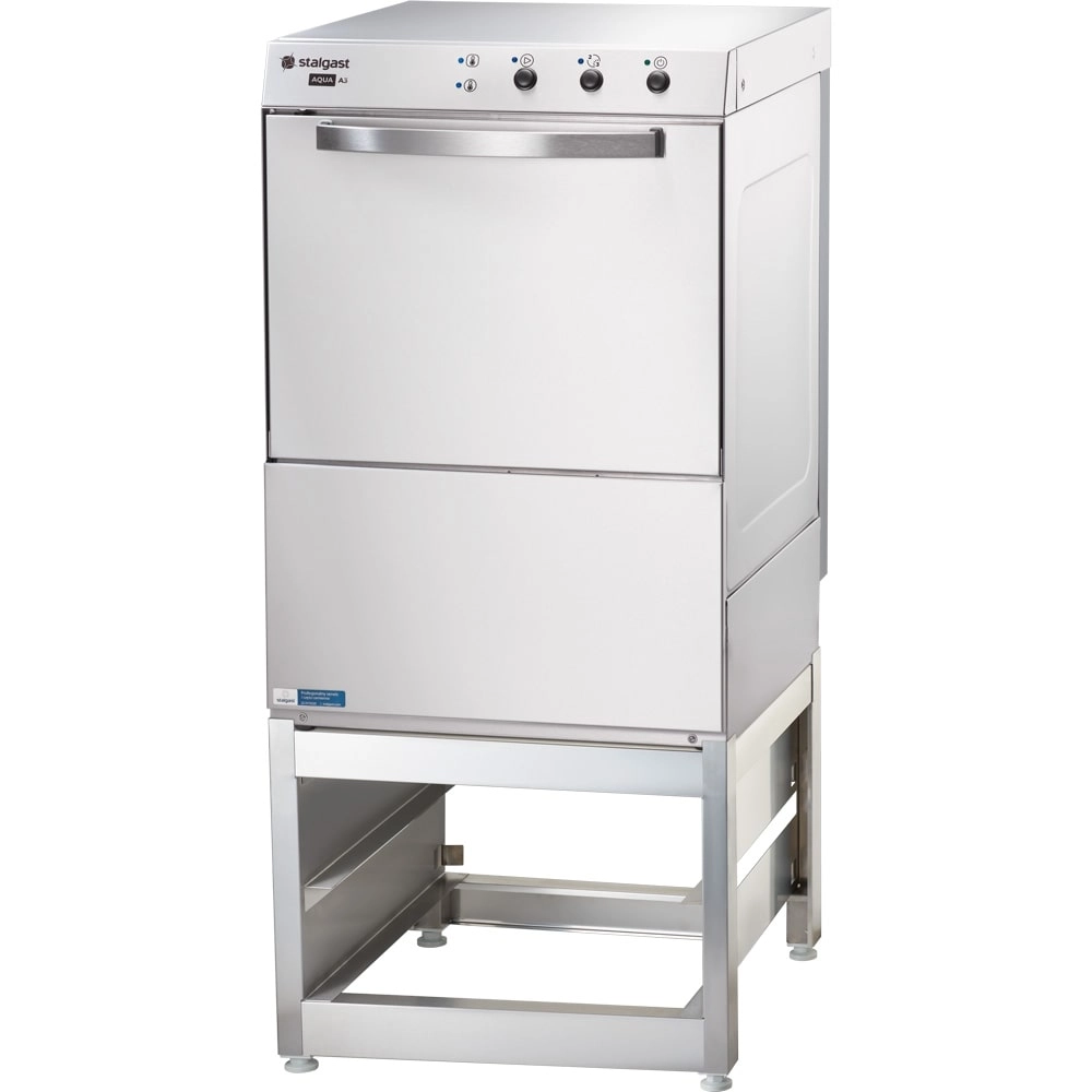 Zmywarko wyparzarka uniwersalna z podstawą, dozownik płynu nabłyszczającego, kosz 500×500 mm, 3.4/4.9 kW, 230/400 V, 565×685×835 mm | STALGAST, 801501