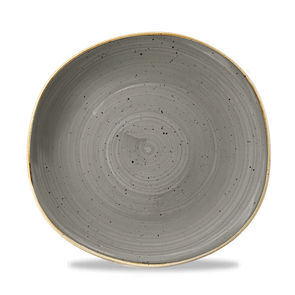 Talerz płytki o organicznym kształcie, Ø264 mm | CHURCHILL, Stonecast Peppercorn Grey