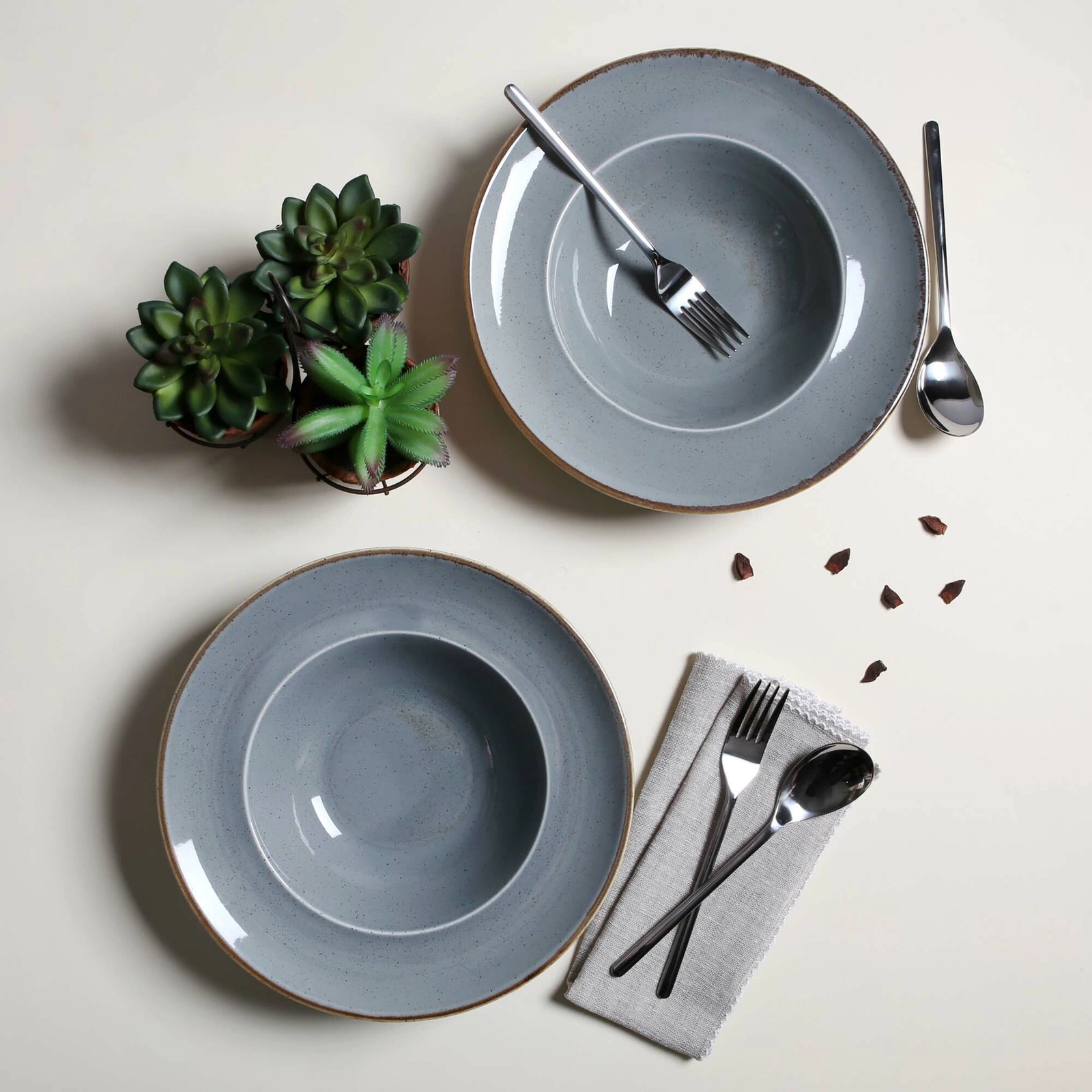 Miska płytka, Ø220 mm, ciemnoszara | PORLAND, Seasons Stone