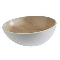 Miska z melaminy 2,6 l, 285x140 mm, biało-brązowa | APS, 84924