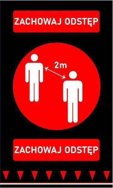 Mata informacyjna „Zachowaj odstęp”, 900 mm | HENDI, 899991