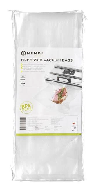Worki moletowane do gotowania sous vide, 100 szt., 150x400 mm | HENDI, 971420