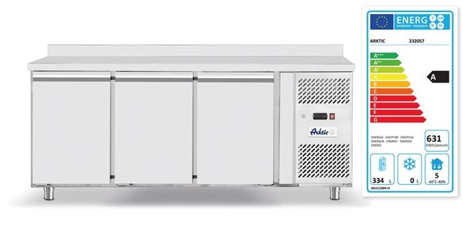 Stół chłodniczy 3-drzwiowy z agregatem bocznym, GN 1/1, 420 l, 230V, 0,4 kW, 1795x700x879 mm | ARKTIC, 232057