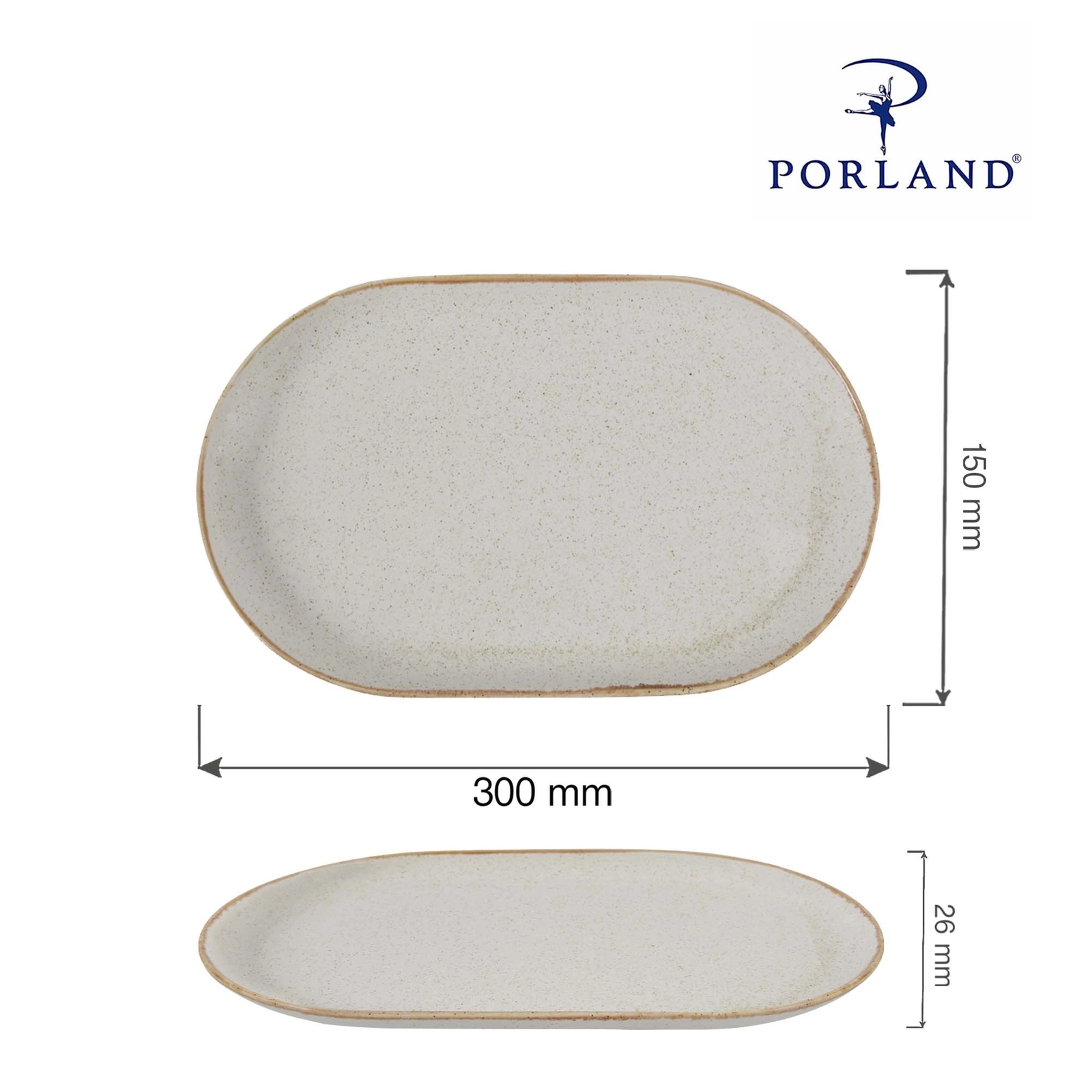 Półmisek owalny, 300×150 mm | PORLAND, Seasons Sand