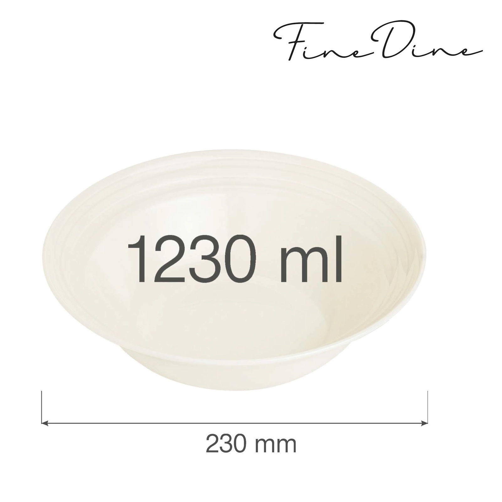 Miska, 1230 ml, Ø230 mm | FINE DINE, Crema