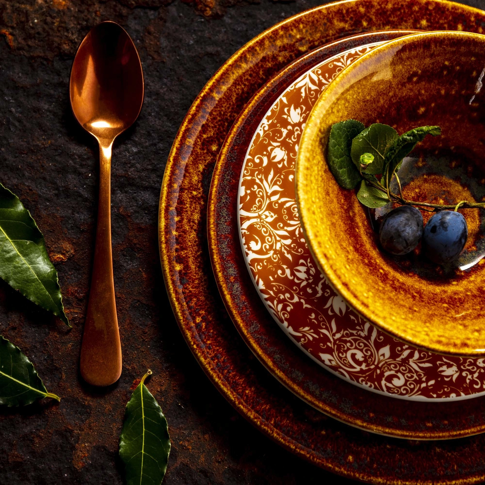 Miska coupe, ⌀252 mm, brązowa | STEELITE, Vesuvius Amber