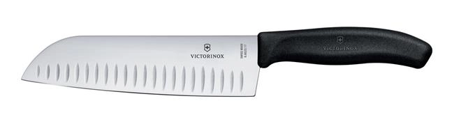 Nóż Santoku ze szlifem kulowym, czarny, 170 mm | VICTORINOX, 6.8523.17B