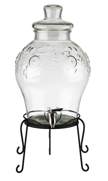 Dyspenser do drinków na czarnym stojaku 10,5 l, 250x580 mm | APS, Fruits
