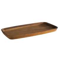 Deska do serwowania 300x150x20 mm, z drewna akacjowego, brązowa | APS, 897