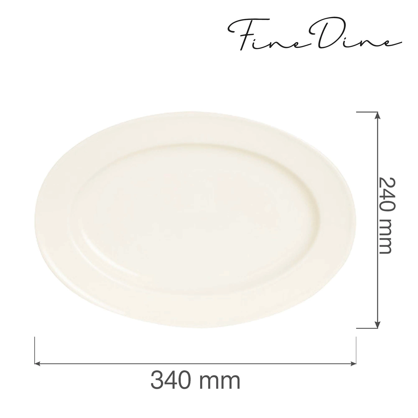 Półmisek owalny, 340×240 mm | FINE DINE, Crema