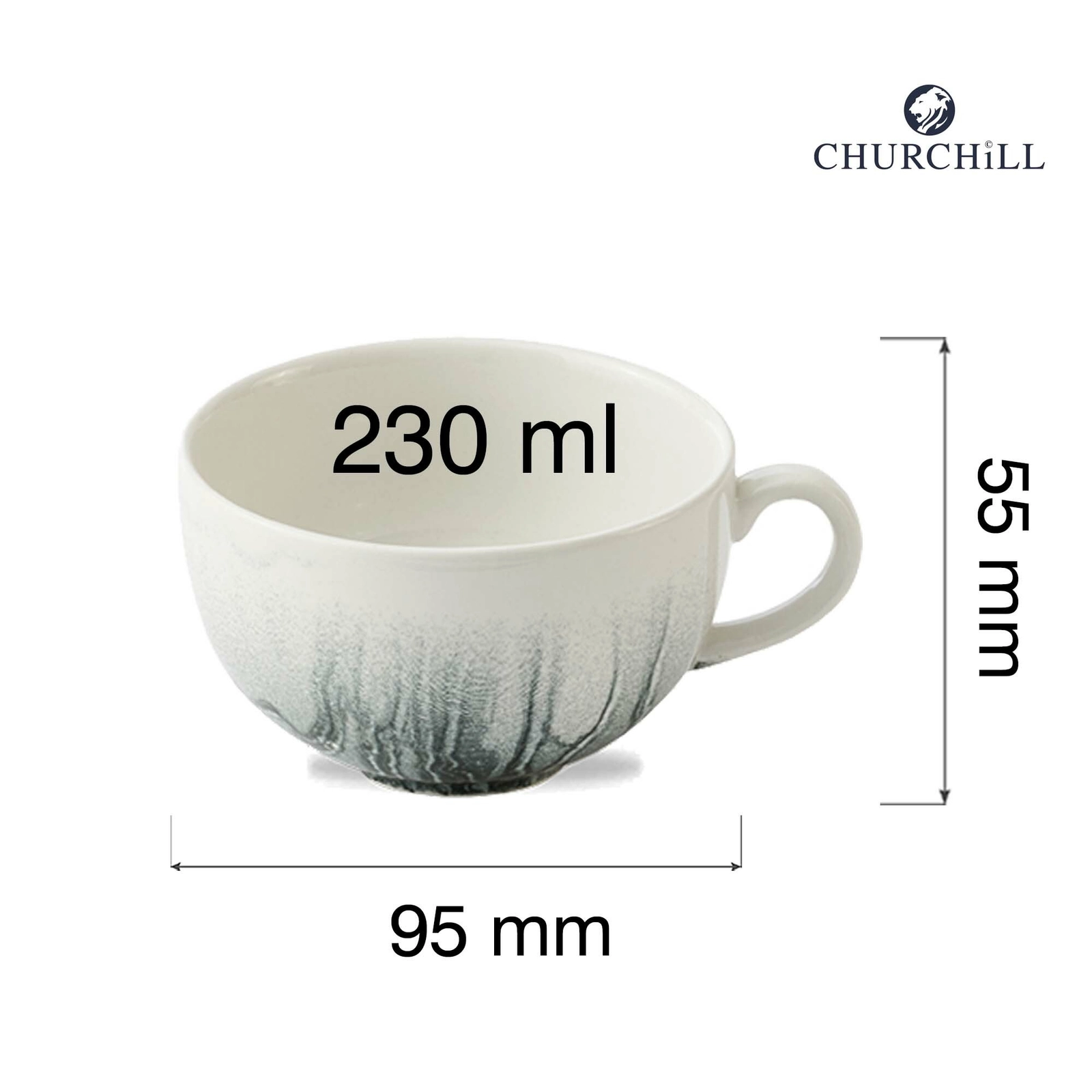 Filiżanka do kawy i herbaty, 230 ml, kremowa | CHURCHILL, Tide Black