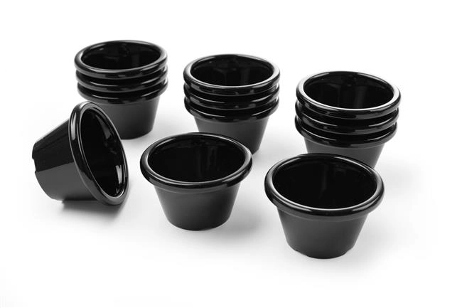 Miseczka ramekin z tworzywa, czarna, 45 ml, zestaw 12 szt. | HENDI, 565605
