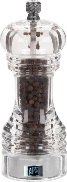 Młynek do pieprzu 150 mm z akrylu, przeźroczysty | APS, Professional