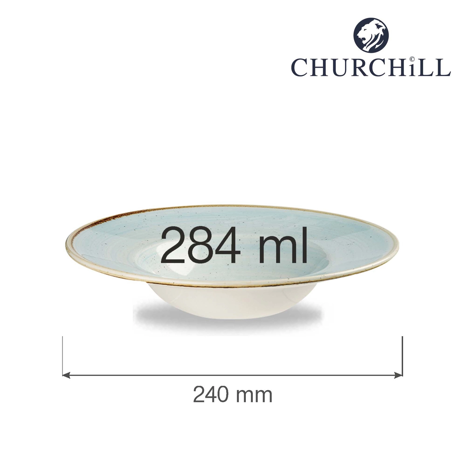 Talerz głęboki, Ø240 mm | CHURCHILL, Stonecast Duck Egg Blue