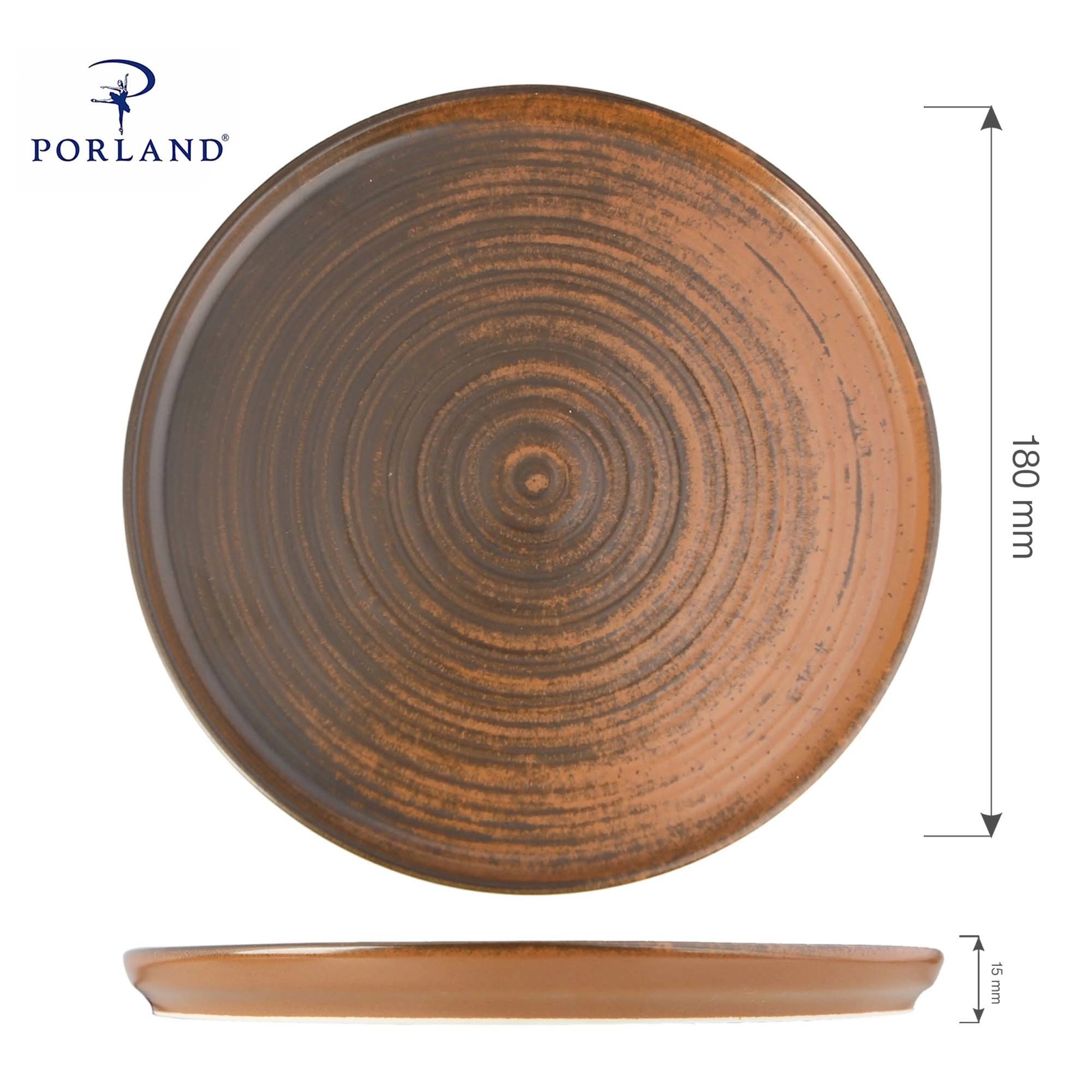 Talerz z wysokim rantem, Ø180 mm | PORLAND, Lykke Brown