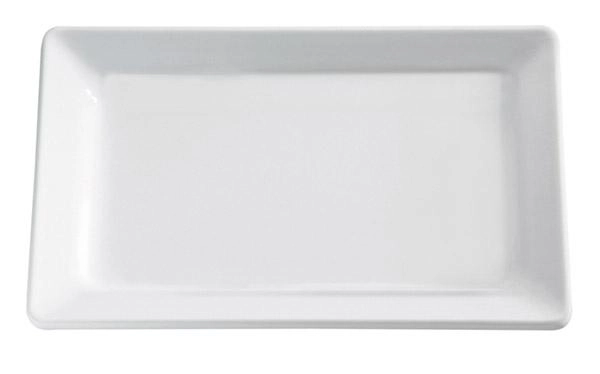Półmisek prostokątny z melaminy GN 2/4, biały, 530×162 mm | APS, Pure