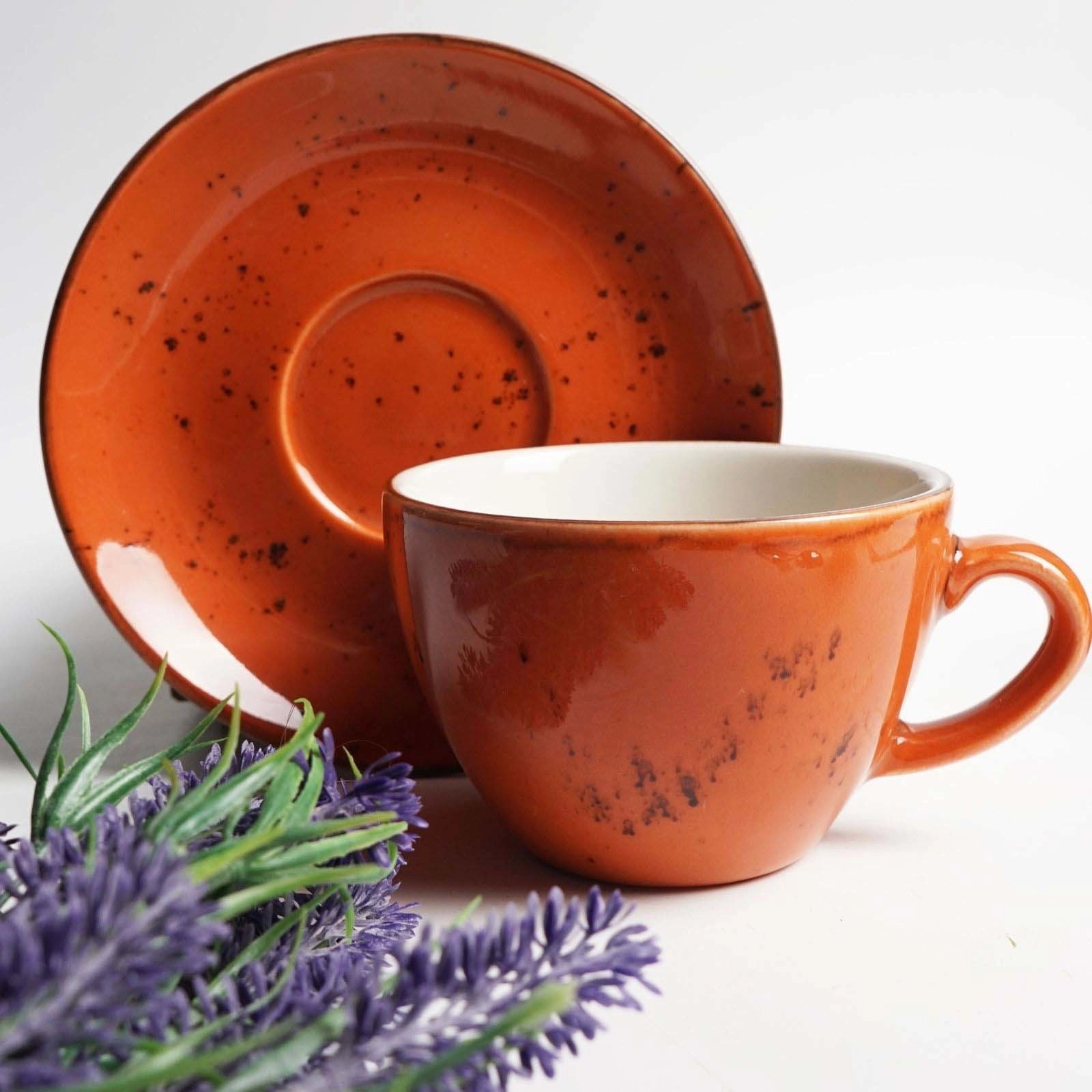 Spodek do cappuccino, Ø160 mm, pomarańczowy | FINE DINE, Dahlia
