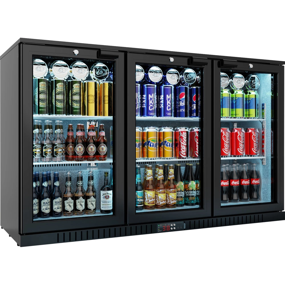 Barowa witryna chłodnicza 3-drzwiowa, 308 l, 1350x530x835 mm | STALGAST, 882323