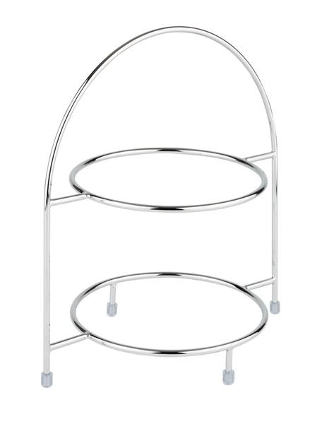 Stand na dwa talerze 290x195x300 mm ze stali chromowanej | APS, 33219