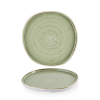 Talerz z wysokim rantem o organicznym kształcie, Ø210 mm | CHURCHILL, Stonecast Sage Green