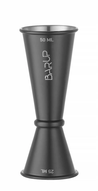 Jigger – miarka barmańska 25/50 ml, czarny, ⌀44x110 mm | BARUP, 596654